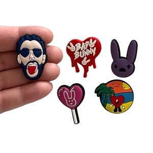 Bad Bunny shoe/croc charm 5 piece bundle NEW music artist trending unisex